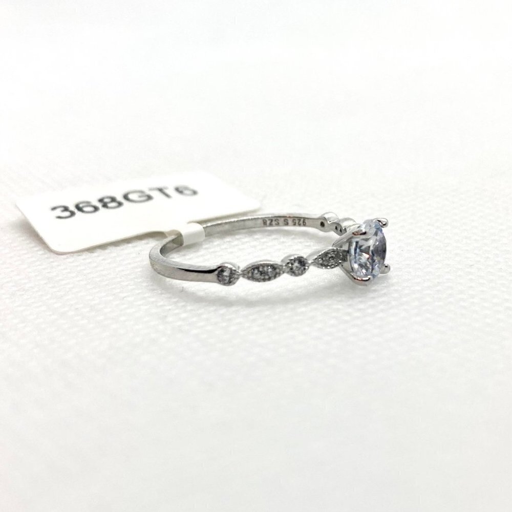 Sterling Silver 925 Round Cut Ring Size 8 - Picture 6 of 12